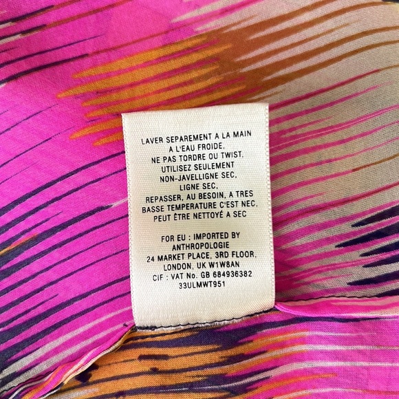 Anthropologie Leifsdottir Sani Silk Colorful Geo Print Semi Sheer Blouse - 10 - Picture 13 of 14